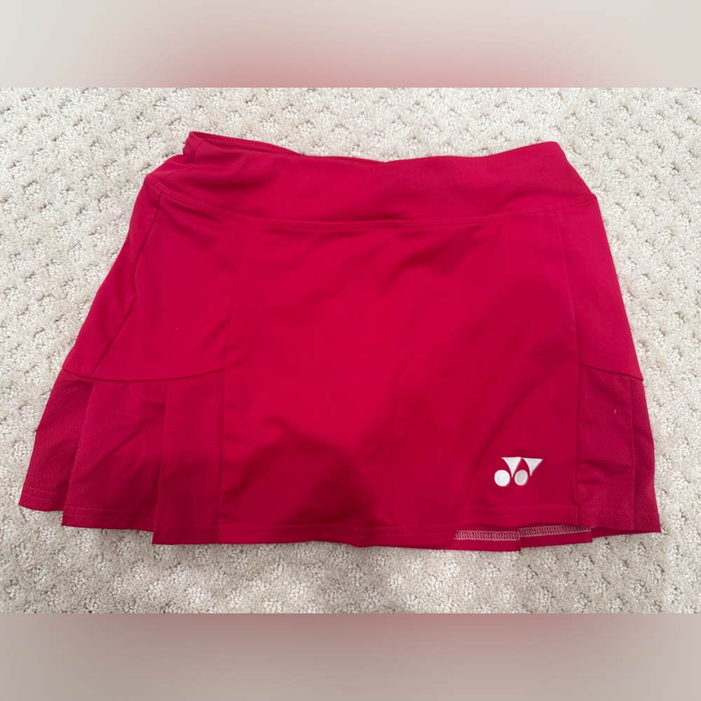 Yonex Hot Pink badminton Skirt with White Logo